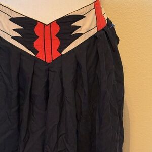 Stylish Black and Red Women's wide vintage pants